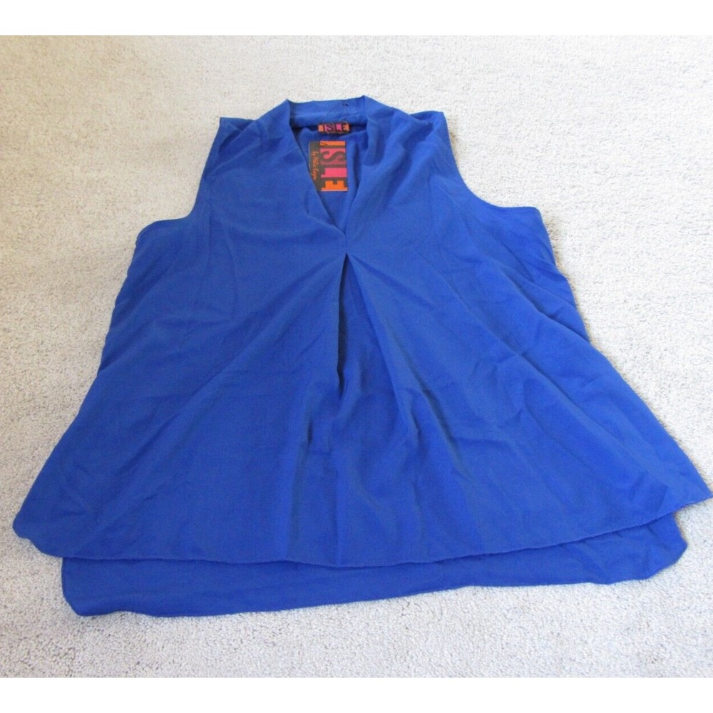 NWT Isle by Melis Kozan Royal Blue Beach Vest Cover Up Large Victorian Blue
